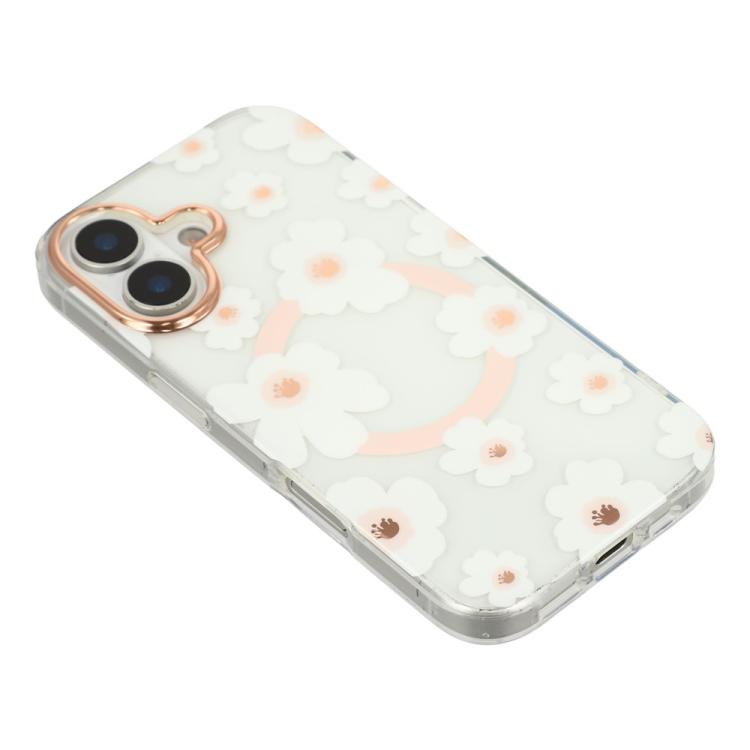 For iPhone 17 Floral Pattern TPU + PC Magnetic Phone Case