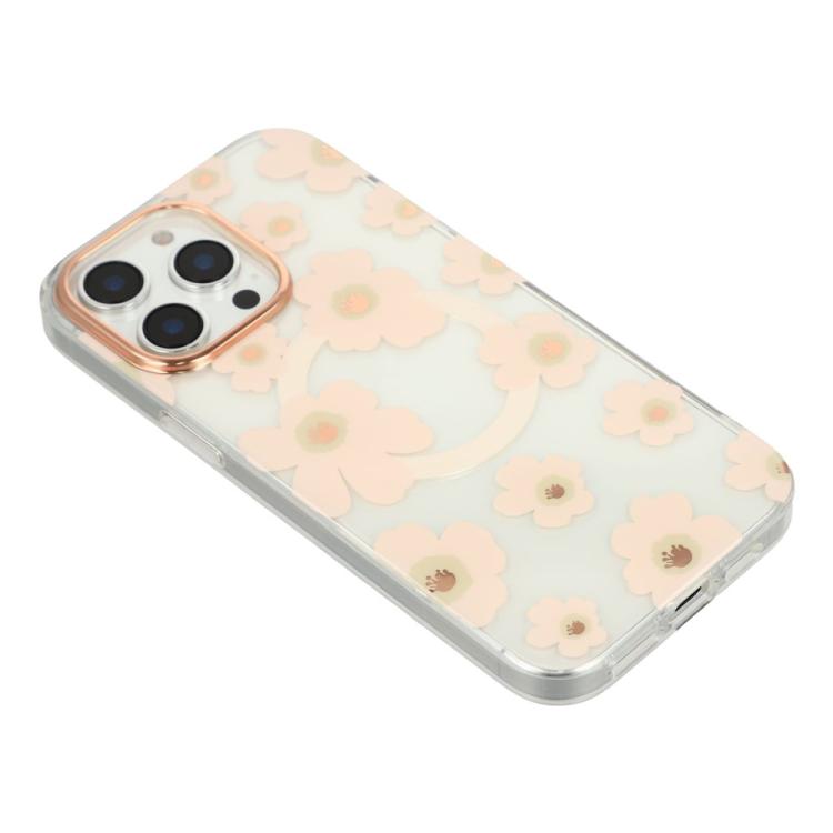For iPhone 14 Pro Floral Pattern TPU + PC Magnetic Phone Case
