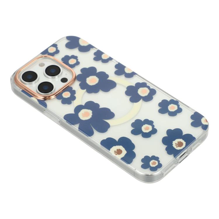 For iPhone 14 Pro Floral Pattern TPU + PC Magnetic Phone Case