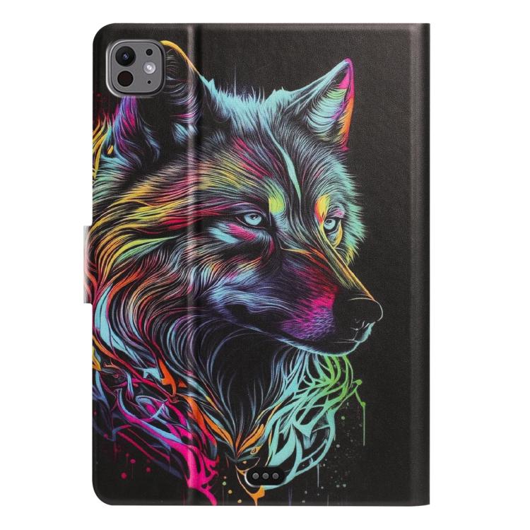 For iPad Pro 11 2025 / 2024 Litchi Texture Voltage Painted Vegan Leather Smart Tablet Case