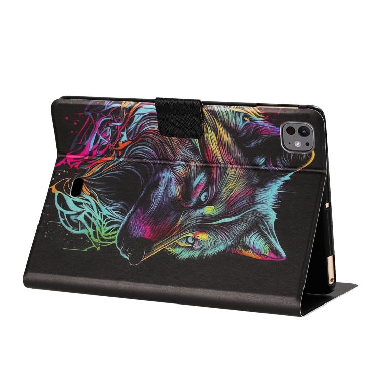 For iPad Pro 11 2025 / 2024 Litchi Texture Voltage Painted Vegan Leather Smart Tablet Case
