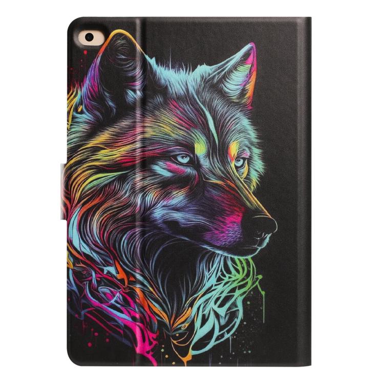 For iPad 9.7 2018 / 2017 Litchi Texture Voltage Painted Vegan Leather Smart Tablet Case