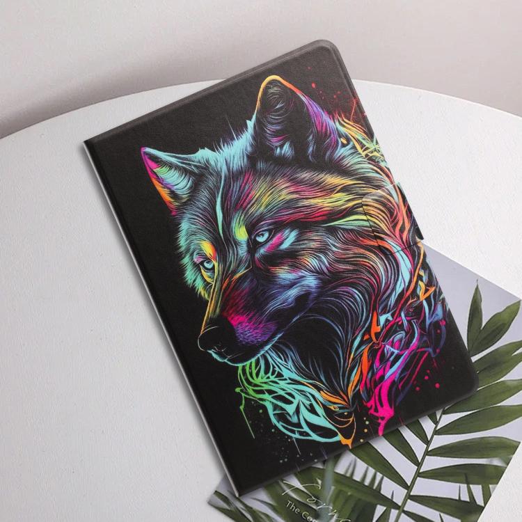 For iPad 9.7 2018 / 2017 Litchi Texture Voltage Painted Vegan Leather Smart Tablet Case