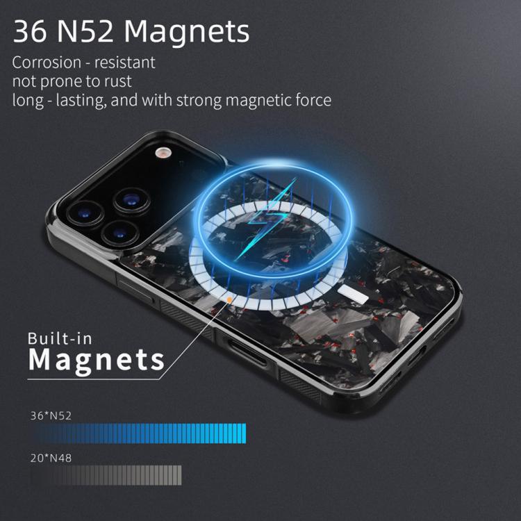 For iPhone 17 Carbon Fibre PC + TPU Magnetic Phone Case