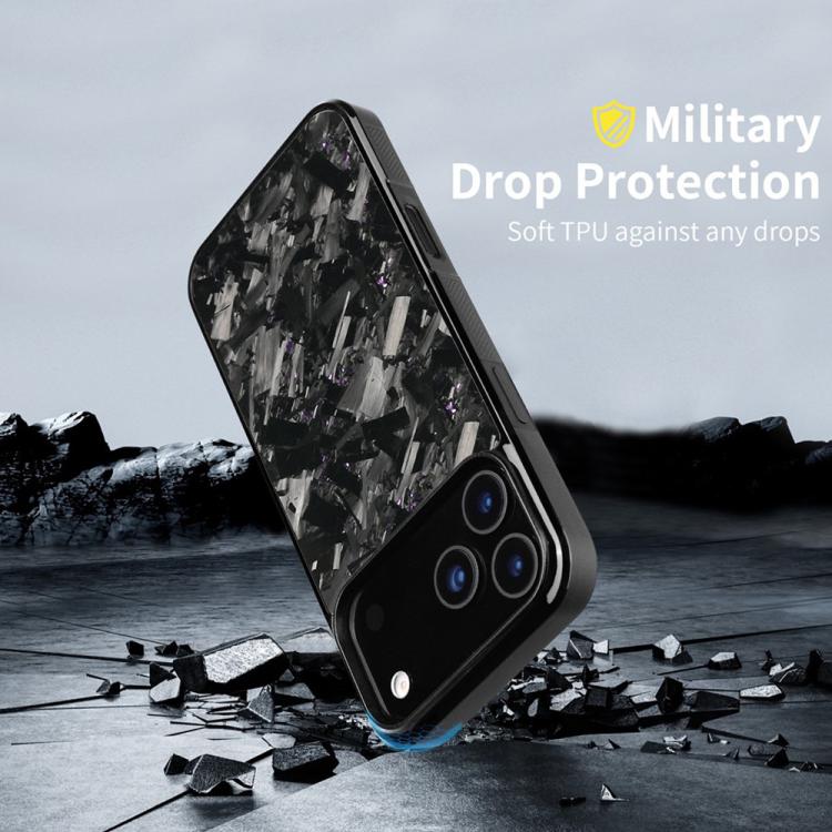 For iPhone 15 Pro Carbon Fibre PC + TPU Magnetic Phone Case