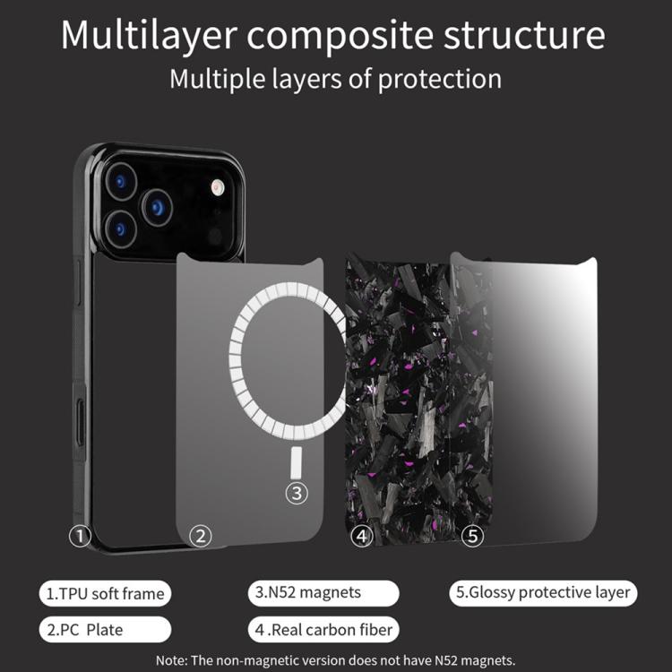 For iPhone 16 Plus Carbon Fibre PC + TPU Magnetic Phone Case
