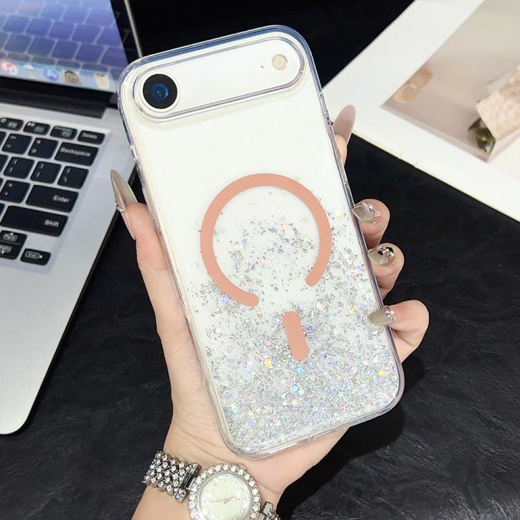 For iPhone Air Clear Glitter TPU Magnetic Phone Case