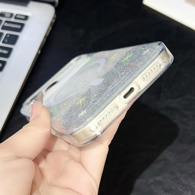 For iPhone 17 Pro Max Clear Glitter TPU Magnetic Phone Case