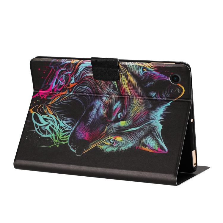 For Lenovo Tab M10 3rd Gen Litchi Texture Voltage Painted Vegan Leather Smart Tablet Case