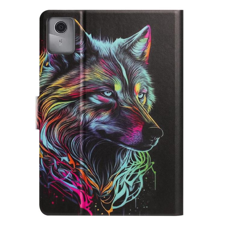 For Lenovo Tab M11 / Xiaoxin Pad 2024 Litchi Texture Voltage Painted Vegan Leather Smart Tablet Case
