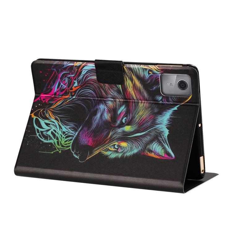 For Lenovo Tab M11 / Xiaoxin Pad 2024 Litchi Texture Voltage Painted Vegan Leather Smart Tablet Case