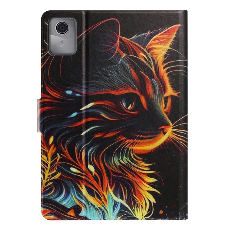For Lenovo Tab M11 / Xiaoxin Pad 2024 Litchi Texture Voltage Painted Vegan Leather Smart Tablet Case