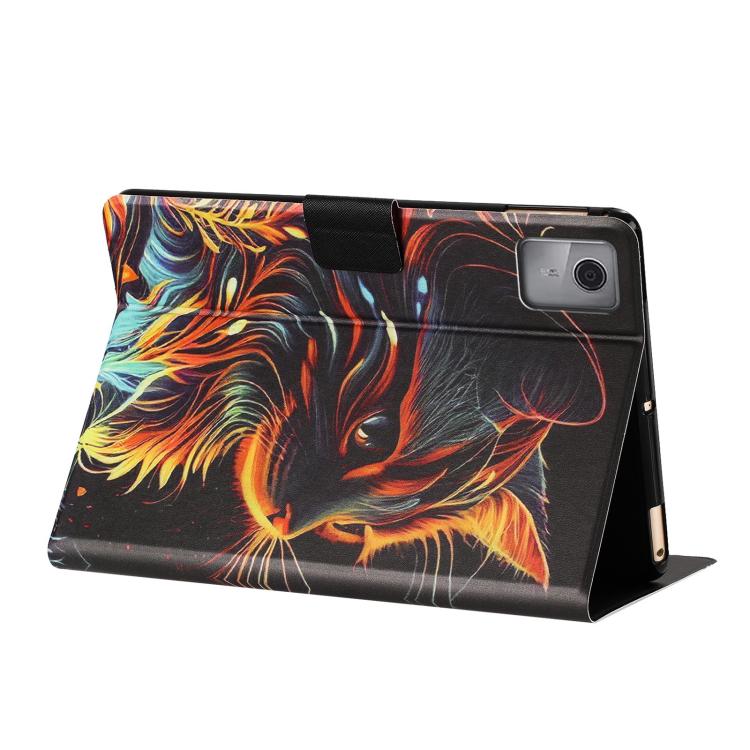 For Lenovo Tab M11 / Xiaoxin Pad 2024 Litchi Texture Voltage Painted Vegan Leather Smart Tablet Case