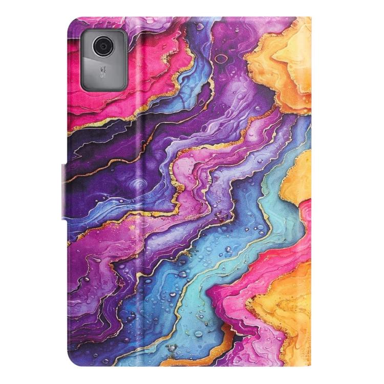 For Lenovo Tab M11 / Xiaoxin Pad 2024 Litchi Texture Voltage Painted Vegan Leather Smart Tablet Case