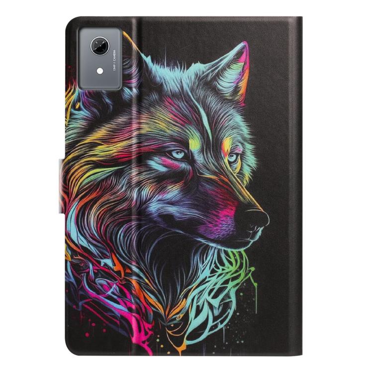 For Lenovo Xiaoxin Pad 2025 Litchi Texture Voltage Painted Vegan Leather Smart Tablet Case