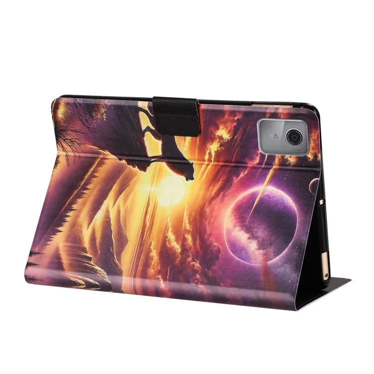 For Lenovo Tab M11 / Xiaoxin Pad 2024 Litchi Texture Voltage Painted Vegan Leather Smart Tablet Case