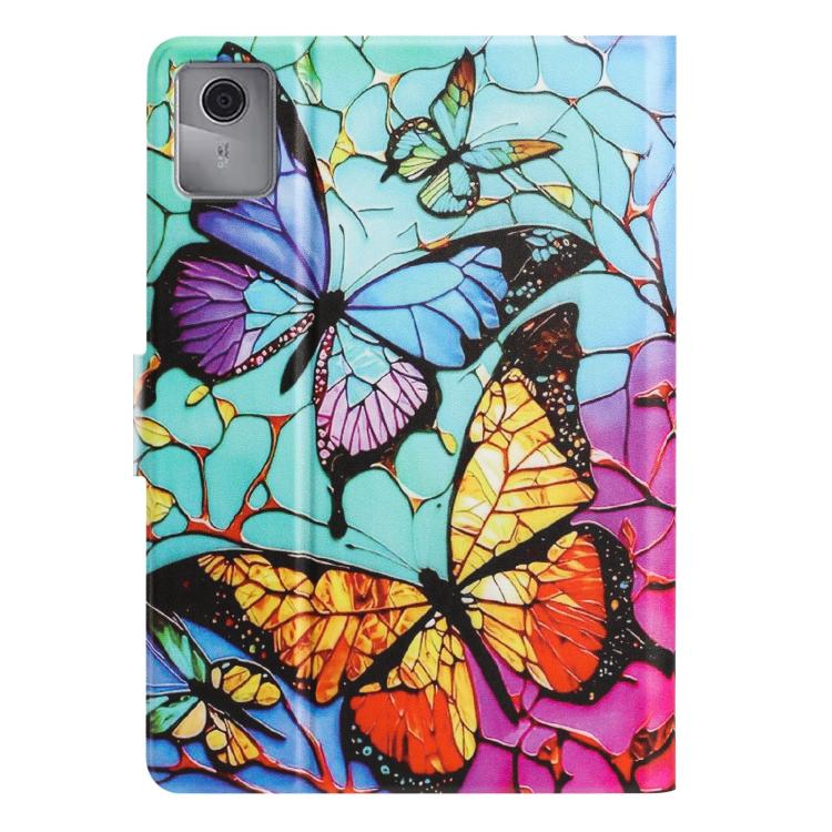 For Lenovo Tab M11 / Xiaoxin Pad 2024 Litchi Texture Voltage Painted Vegan Leather Smart Tablet Case
