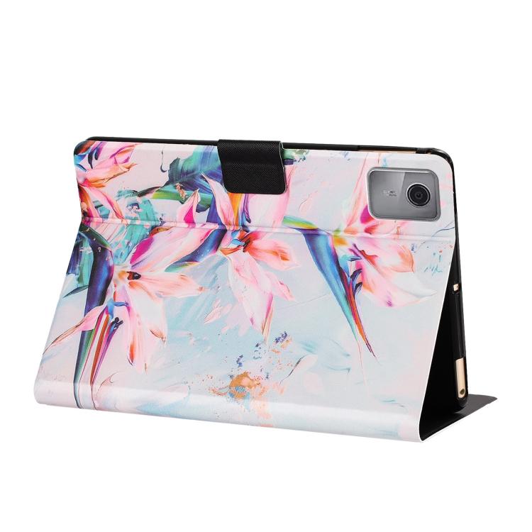 For Lenovo Tab M11 / Xiaoxin Pad 2024 Litchi Texture Voltage Painted Vegan Leather Smart Tablet Case