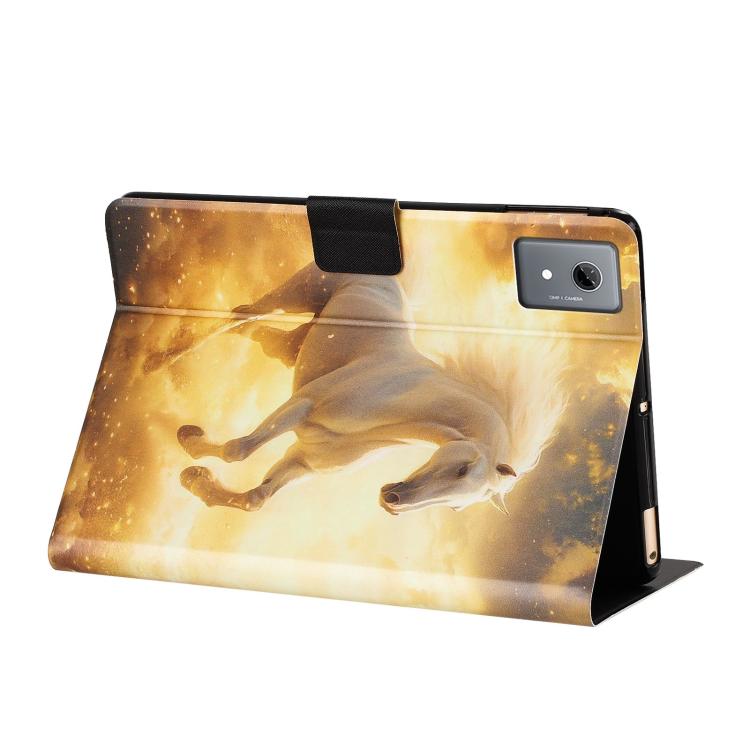 For Lenovo Xiaoxin Pad 2025 Litchi Texture Voltage Painted Vegan Leather Smart Tablet Case