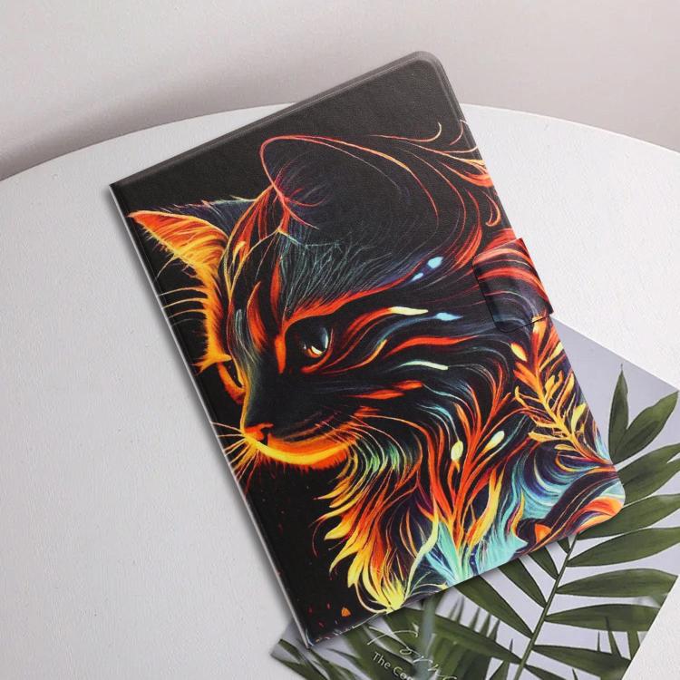 For Amazon Kindle Fire 11th 2024 / 2022 Litchi Texture Voltage Painted Vegan Leather Smart Tablet Case
