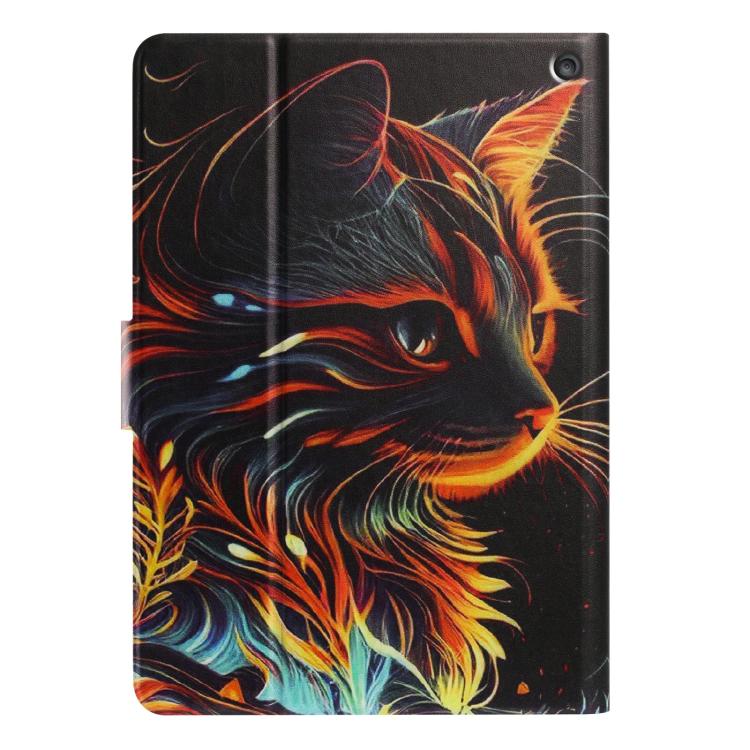 For Amazon Kindle Fire HD8 2022 / 2020 Litchi Texture Voltage Painted Vegan Leather Smart Tablet Case