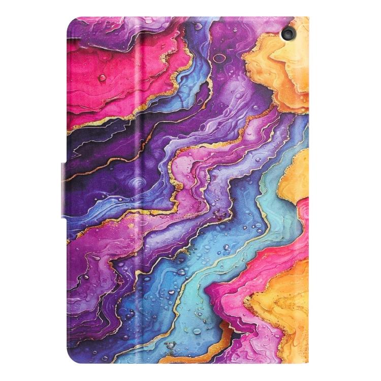 For Amazon Kindle Fire 7 2022 Litchi Texture Voltage Painted Vegan Leather Smart Tablet Case