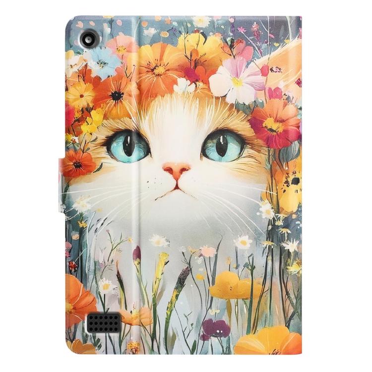 For Amazon Kindle Fire 7 2019 / 2017 Litchi Texture Voltage Painted Vegan Leather Smart Tablet Case