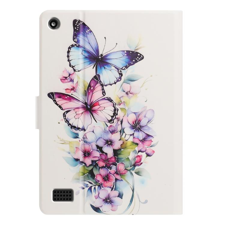 For Amazon Kindle Fire 7 2019 / 2017 Litchi Texture Voltage Painted Vegan Leather Smart Tablet Case