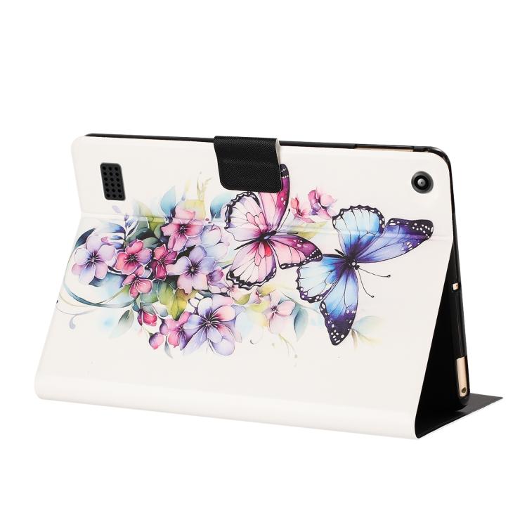 For Amazon Kindle Fire 7 2019 / 2017 Litchi Texture Voltage Painted Vegan Leather Smart Tablet Case