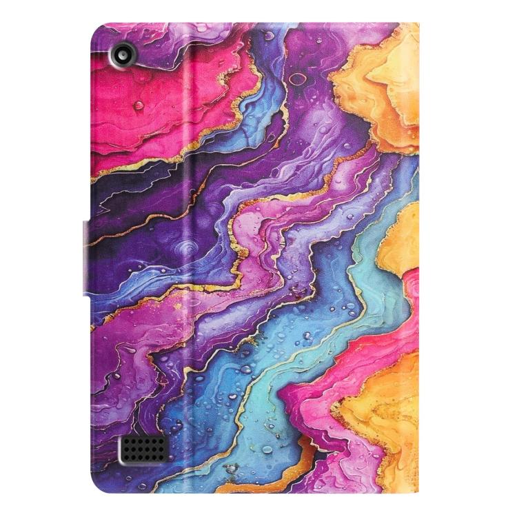For Amazon Kindle Fire 7 2019 / 2017 Litchi Texture Voltage Painted Vegan Leather Smart Tablet Case