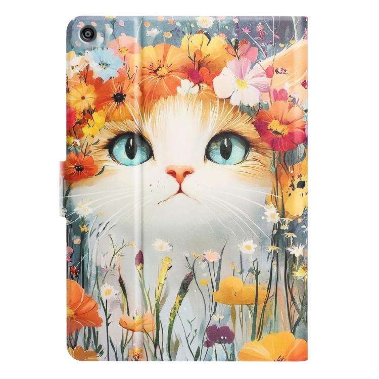 For Amazon Kindle Fire HD8 2018 / 2017 Litchi Texture Voltage Painted Vegan Leather Smart Tablet Case
