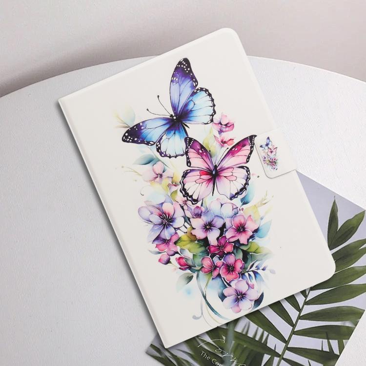 For Amazon Kindle Fire HD8 2018 / 2017 Litchi Texture Voltage Painted Vegan Leather Smart Tablet Case