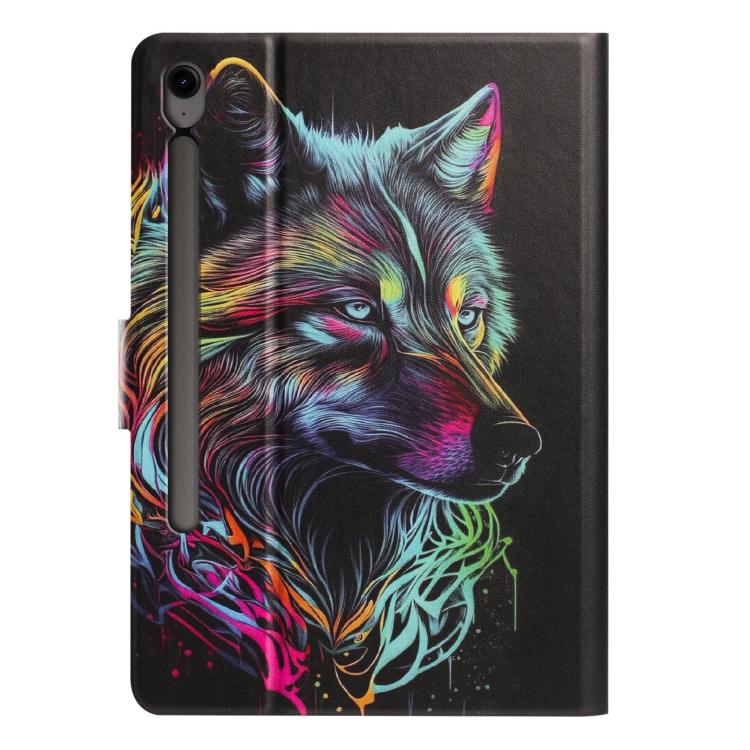 For Samsung Galaxy Tab S9 / S9 FE Litchi Texture Voltage Painted Vegan Leather Smart Tablet Case