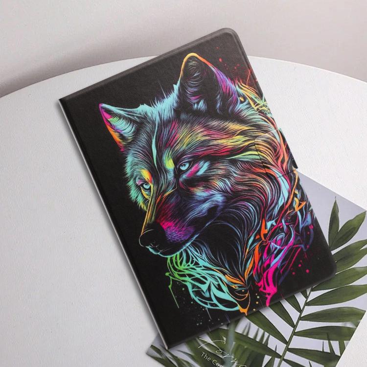 For Samsung Galaxy Tab S9 / S9 FE Litchi Texture Voltage Painted Vegan Leather Smart Tablet Case
