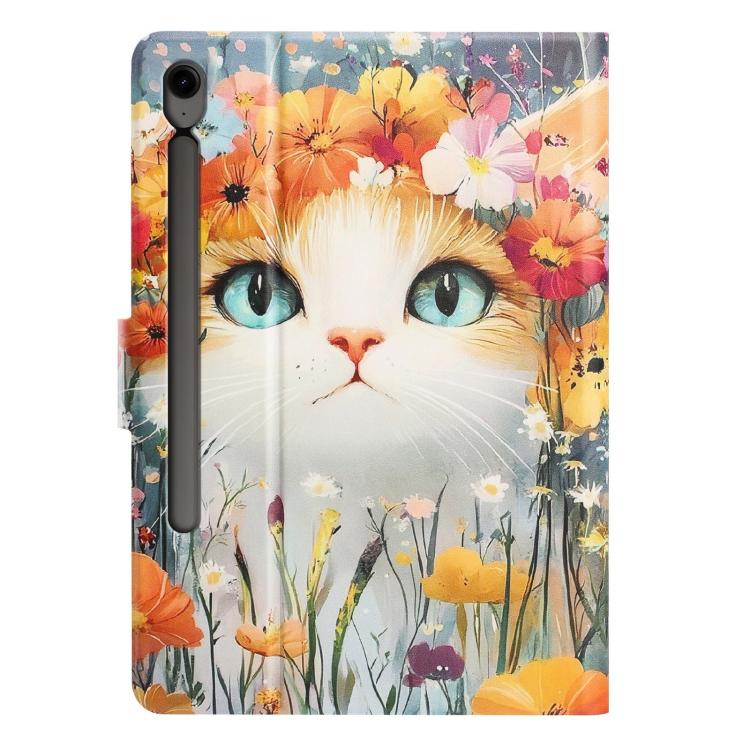 For Samsung Galaxy Tab S9 / S9 FE Litchi Texture Voltage Painted Vegan Leather Smart Tablet Case