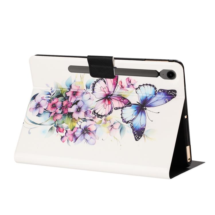 For Samsung Galaxy Tab S9 / S9 FE Litchi Texture Voltage Painted Vegan Leather Smart Tablet Case