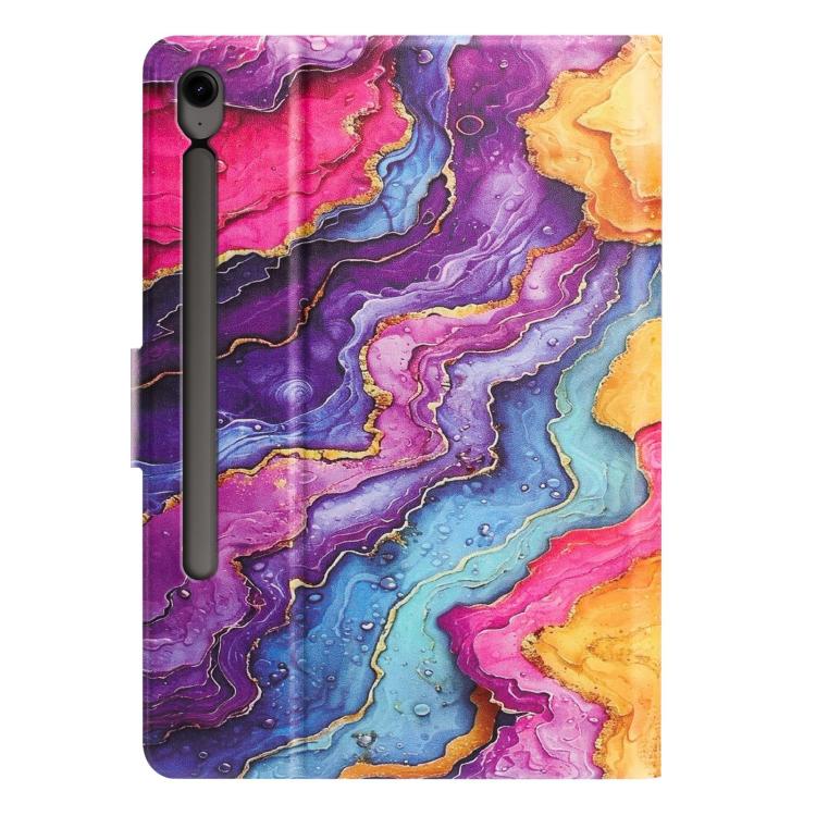 For Samsung Galaxy Tab S9 / S9 FE Litchi Texture Voltage Painted Vegan Leather Smart Tablet Case