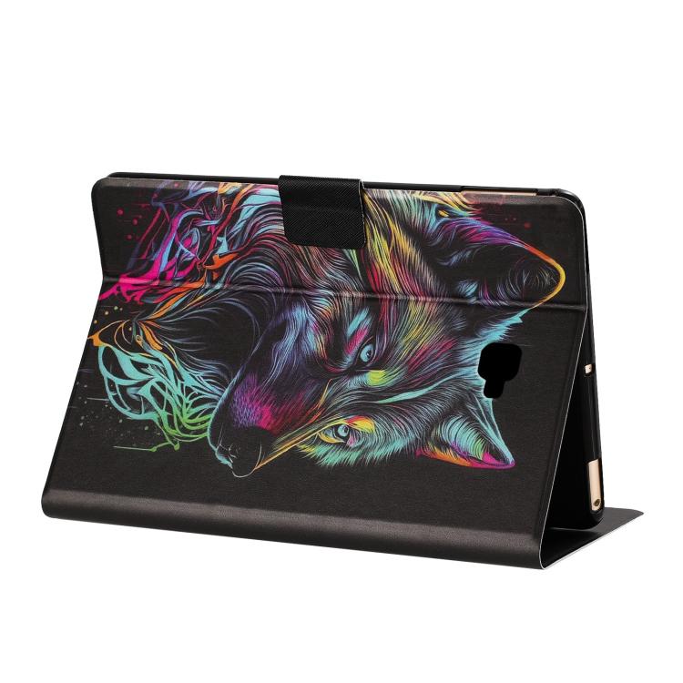 For Samsung Galaxy Tab A 10.1 2016 / T580 Litchi Texture Voltage Painted Vegan Leather Smart Tablet Case