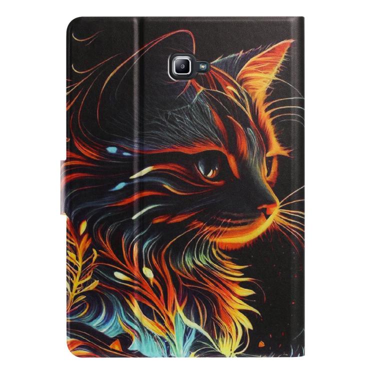 For Samsung Galaxy Tab A 10.1 2016 / T580 Litchi Texture Voltage Painted Vegan Leather Smart Tablet Case
