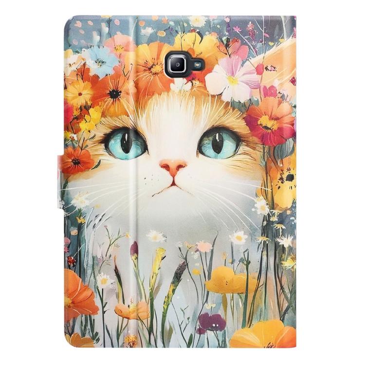 For Samsung Galaxy Tab A 10.1 2016 / T580 Litchi Texture Voltage Painted Vegan Leather Smart Tablet Case