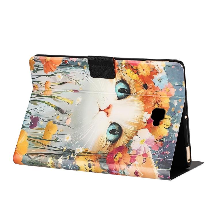 For Samsung Galaxy Tab A 10.1 2016 / T580 Litchi Texture Voltage Painted Vegan Leather Smart Tablet Case