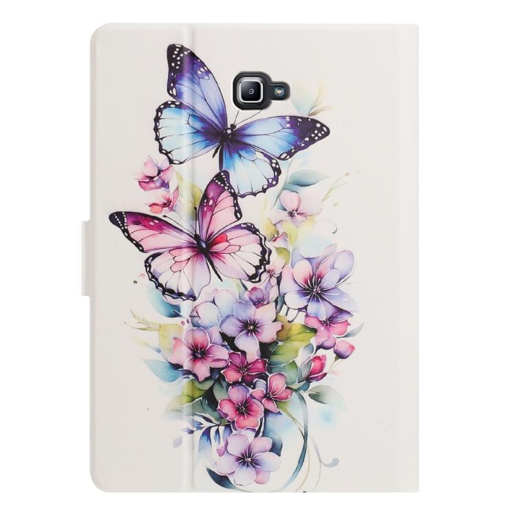 For Samsung Galaxy Tab A 10.1 2016 / T580 Litchi Texture Voltage Painted Vegan Leather Smart Tablet Case