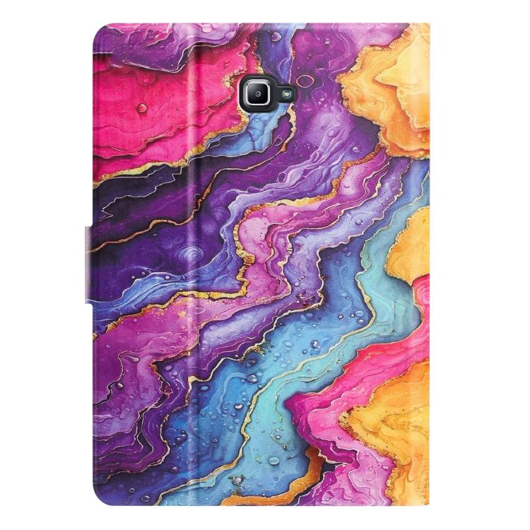 For Samsung Galaxy Tab A 10.1 2016 / T580 Litchi Texture Voltage Painted Vegan Leather Smart Tablet Case