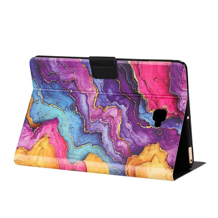 For Samsung Galaxy Tab A 10.1 2016 / T580 Litchi Texture Voltage Painted Vegan Leather Smart Tablet Case