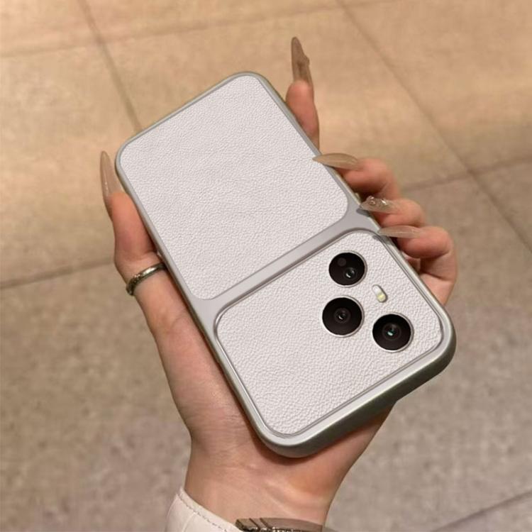 For Honor 400 Pro Global 160.8mm Large Window Leather Textured Coated TPU Phone Case - White