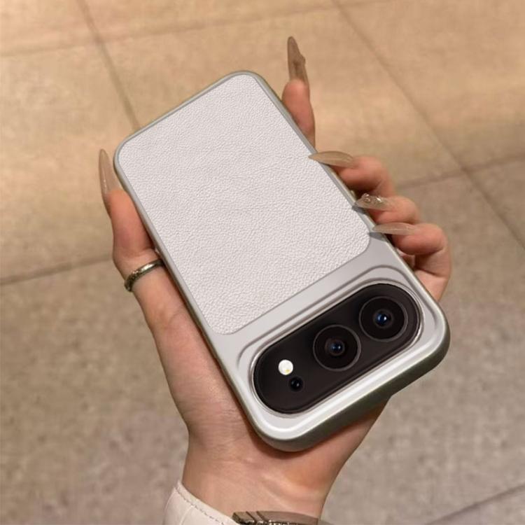 For Honor 500 / 500 Pro Global 155.8mm Large Window Leather Textured Coated TPU Phone Case - White