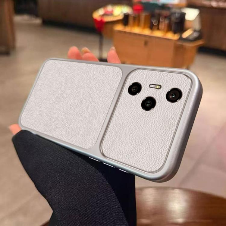 For Honor 300 Pro Large Window Leather Textured Coated TPU Phone Case - White