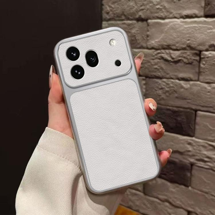 For Honor 600 Pro Global Large Window Leather Textured Coated TPU Phone Case - White