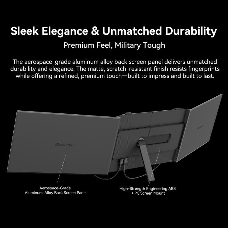 [HK Warehouse] Blackview DCM6 14 inch Dual Screen Portable Laptop Extension Monitor with Stand - Grey