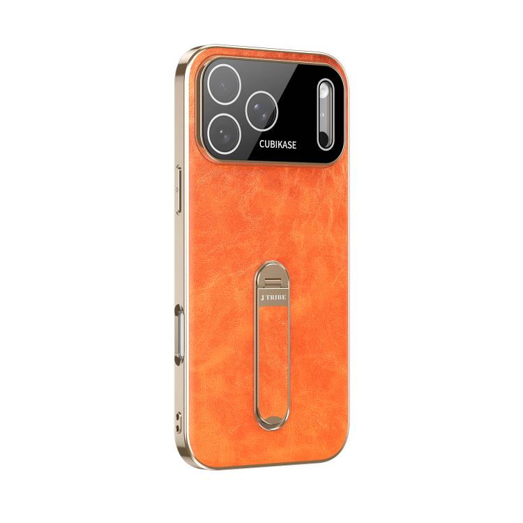 For iPhone 17 Pro J TRIBE Holder Oil Wax Texture Vegan Leather Phone Case